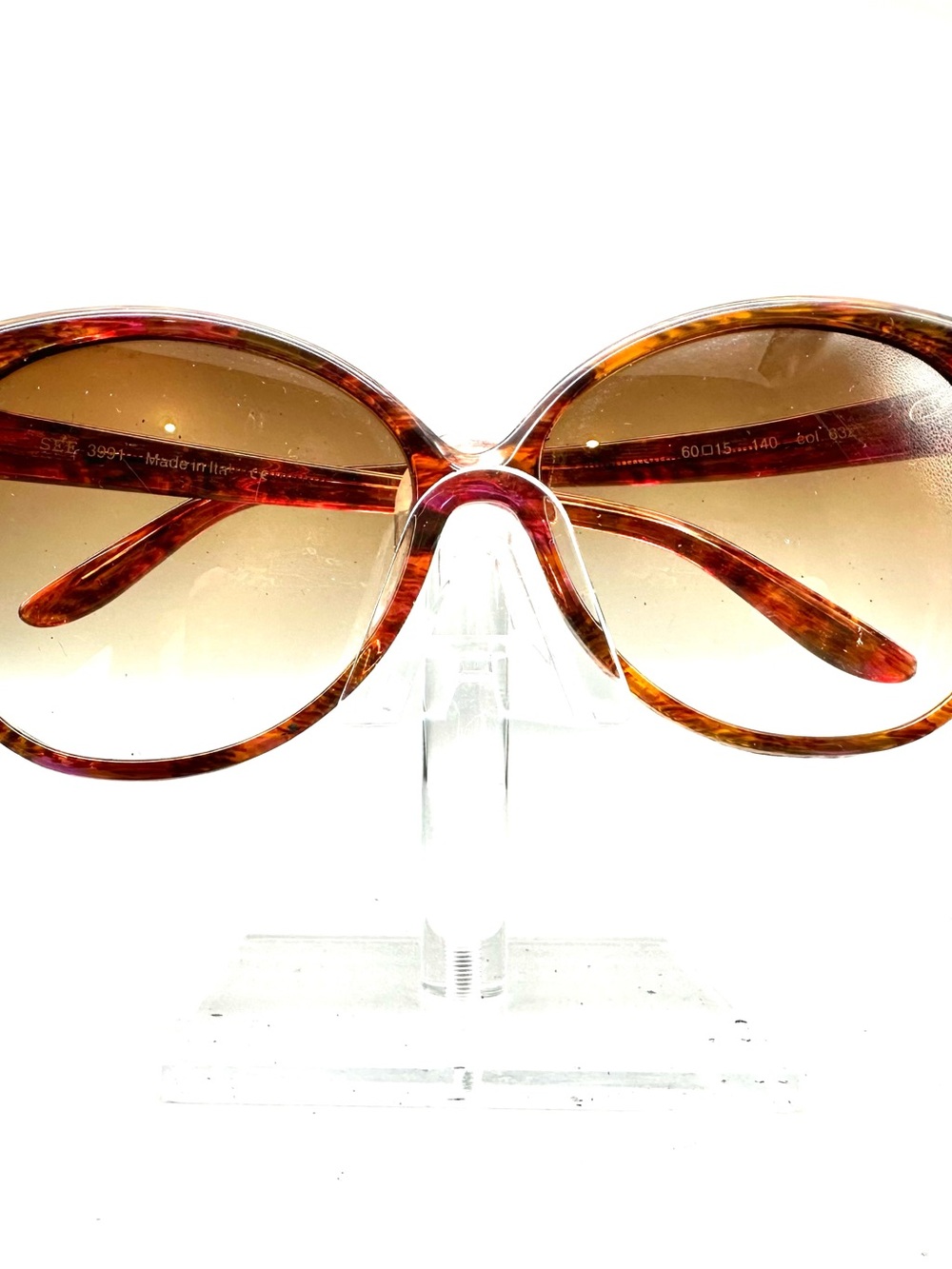 SEE 3991 Oversized Round Eyeglasses Tortoise Magenta Made Italy 632 FRAMES ONLY